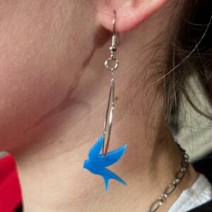 Pendentes Golondrina azul aro peque