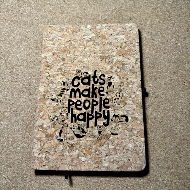 Caderno cortiza Cats make people happy