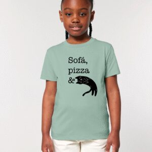 Sofá, pizza & gato