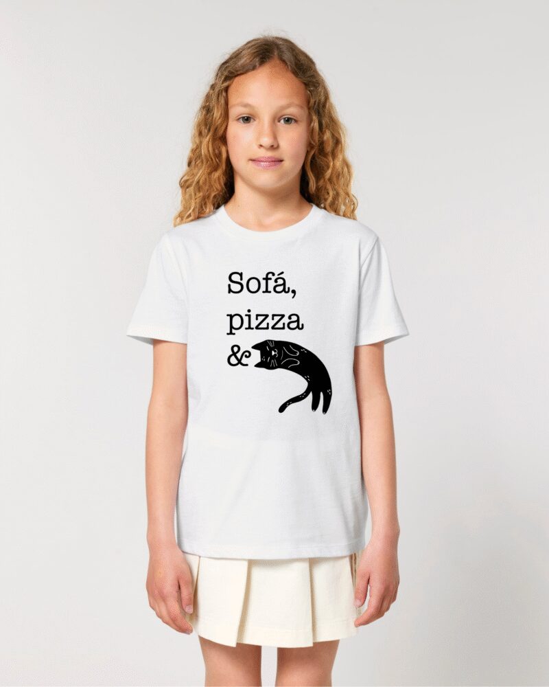 Sofá, pizza & gato