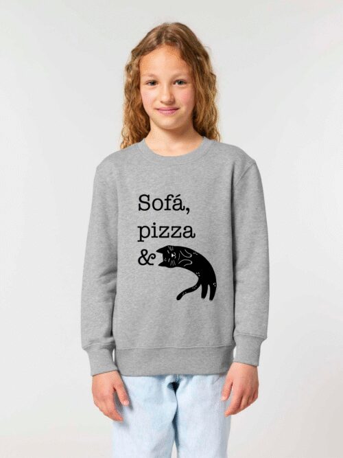 Sofá, pizza & gato