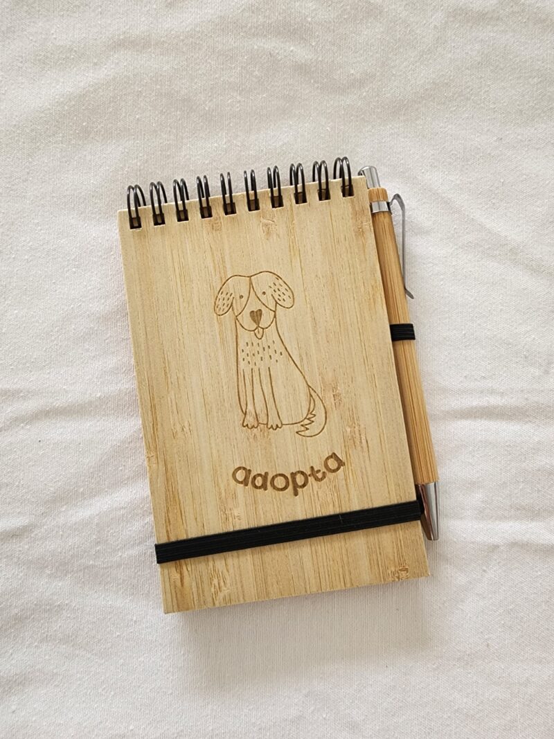 Caderno con bolígrafo can lingua