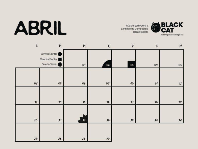 Calendario 2026 Santuario Vacaloura